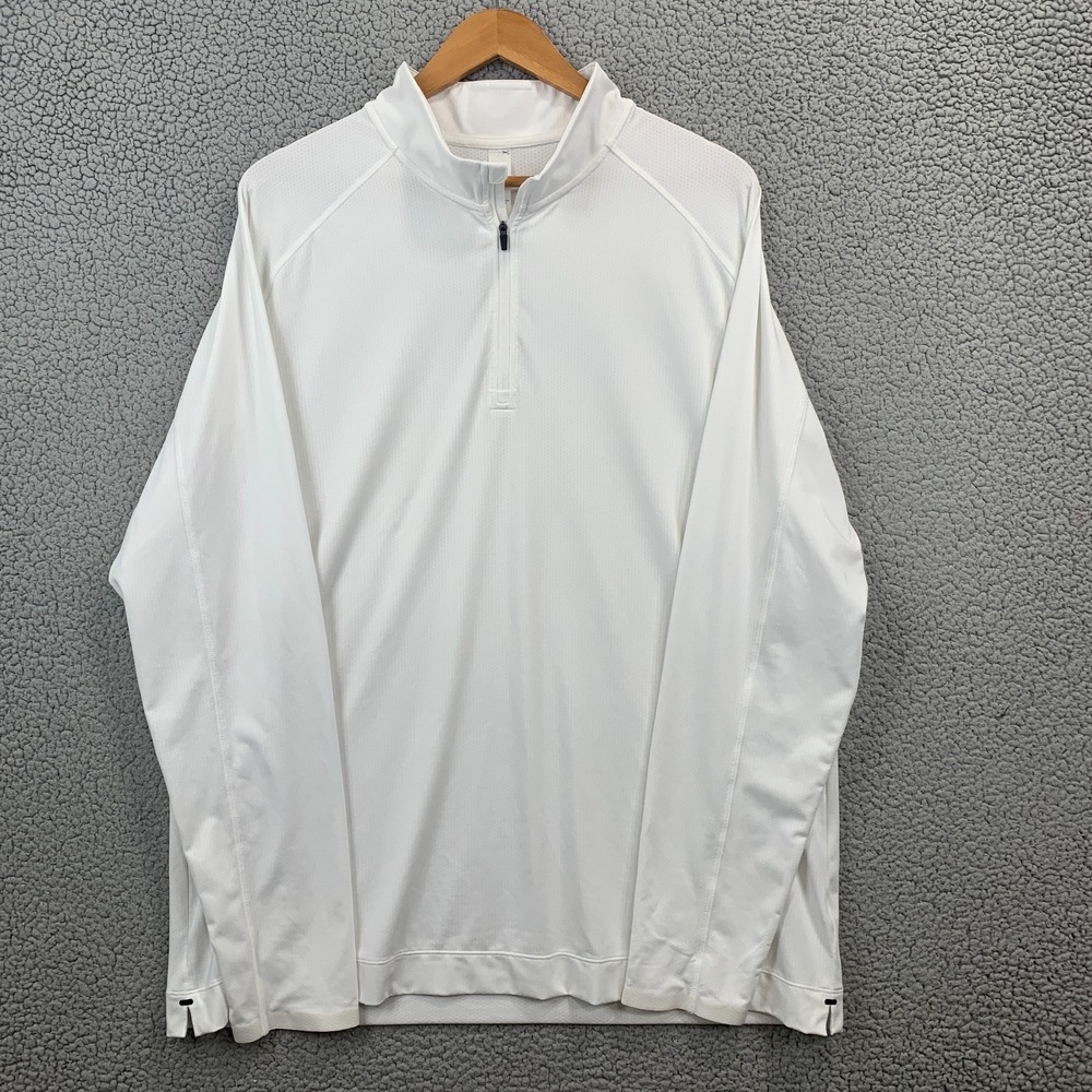 Rhone Pullover Mens Size 2XL White 1/4 Zip Performance Long Sleeve Golf Active